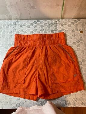 Fabletics Bright Orange High-Waist Athletic Shorts